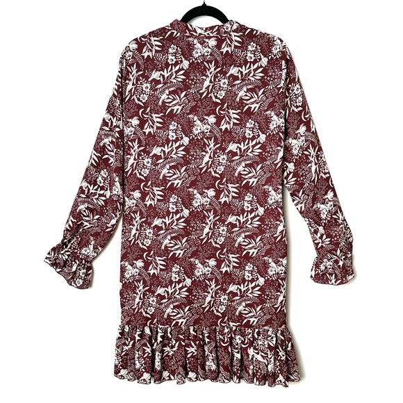 Scotch & Soda Burgundy Floral Mini Dress - Picture 11 of 13